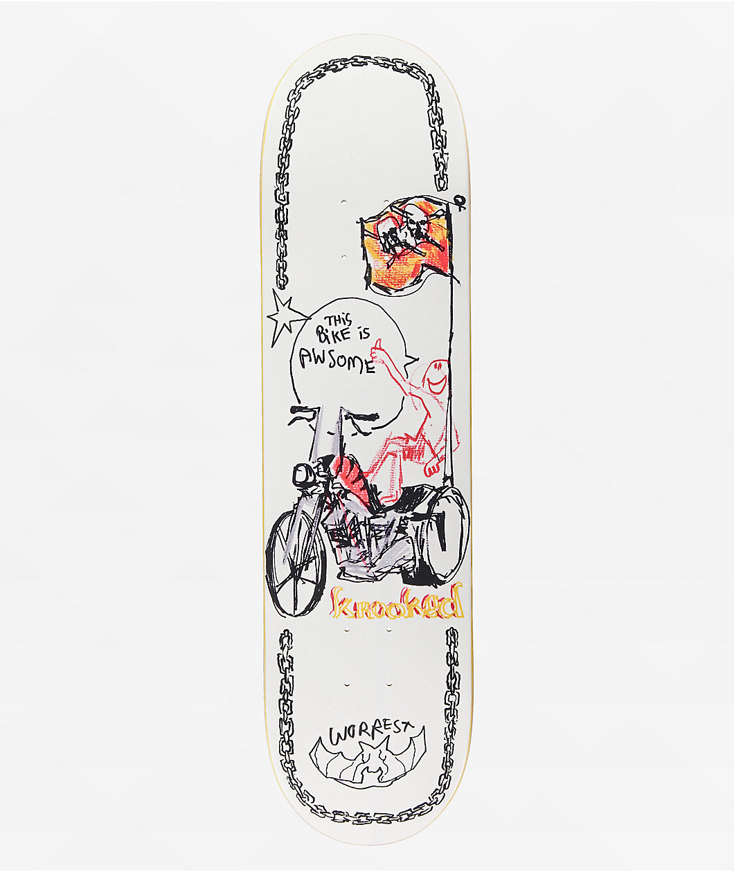 Krooked Worrest Awesome Cycle 8.12" Skateboard Deck