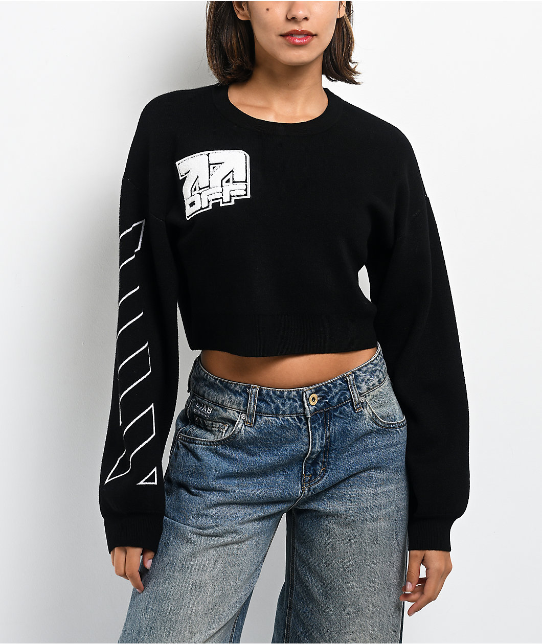 L/AB c/o Off-White™ Black Crop Sweater