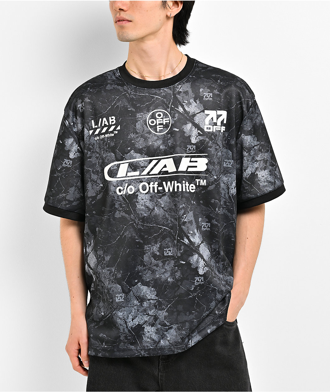 L/AB c/o Off-White™ Diagonal Black Camo Soccer Jersey