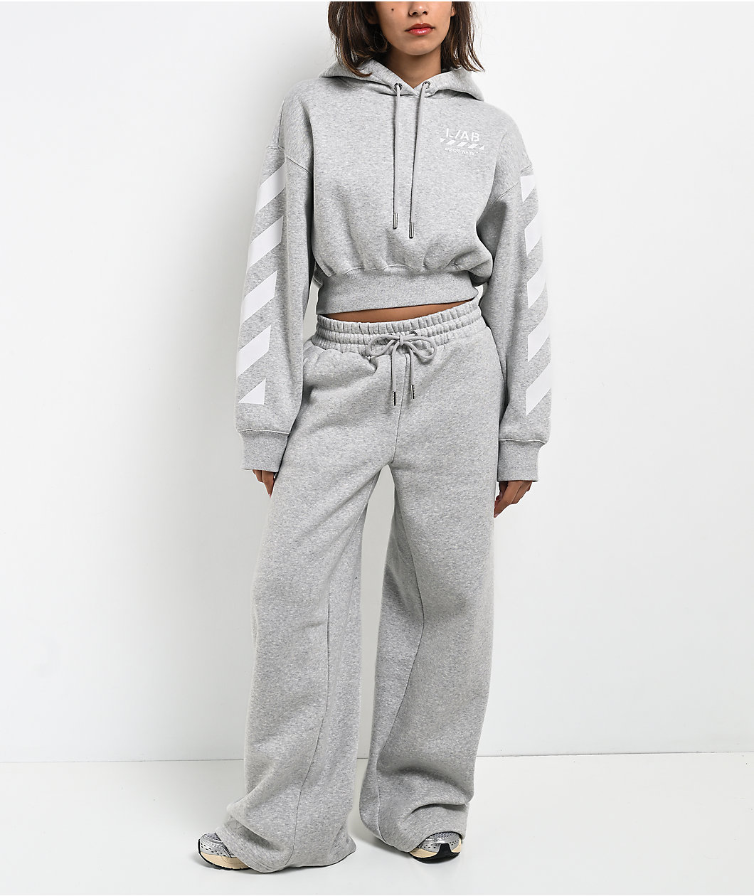 L/AB c/o Off-White™ Grey Wide Leg Sweatpants