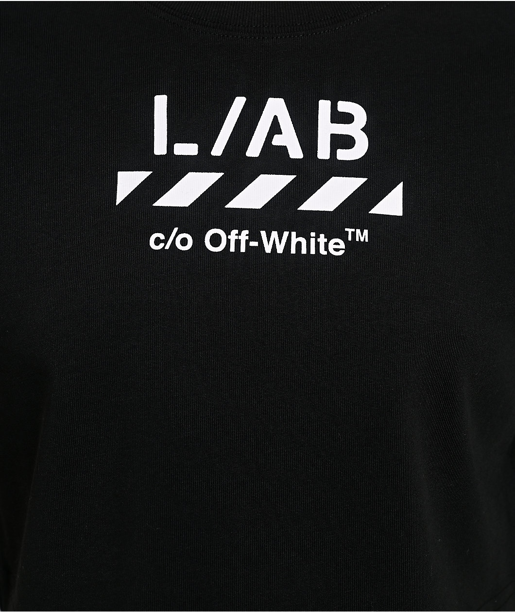 L/AB c/o Off-White™ Logo Black Crop T-Shirt