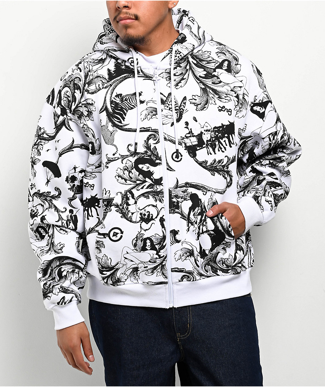 LRG Maiden White Zip Hoodie