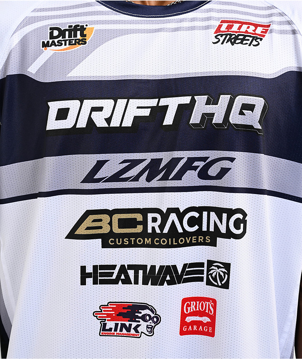 LZMFG Formula Drift White Mesh Jersey