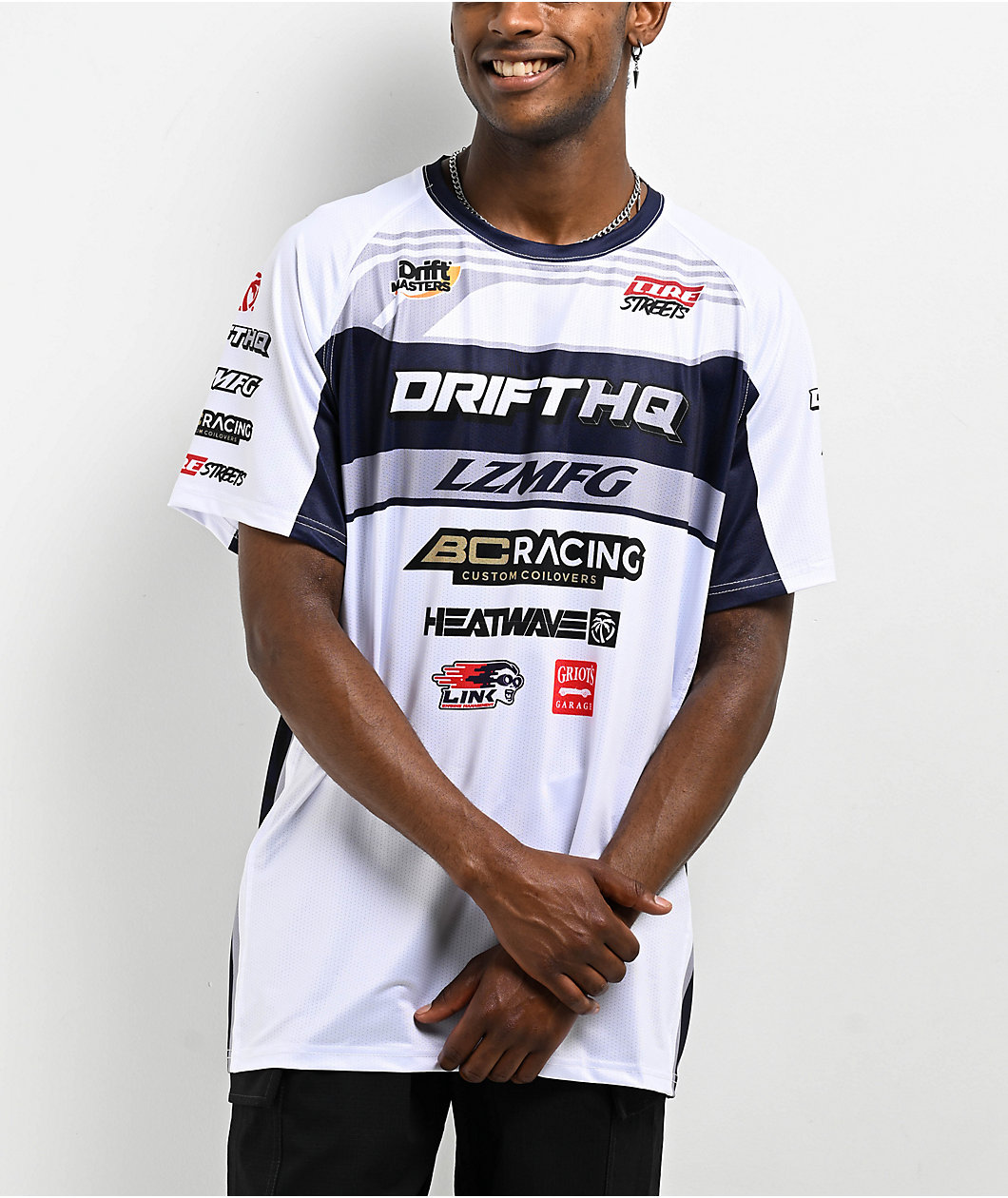 LZMFG Formula Drift White Mesh Jersey