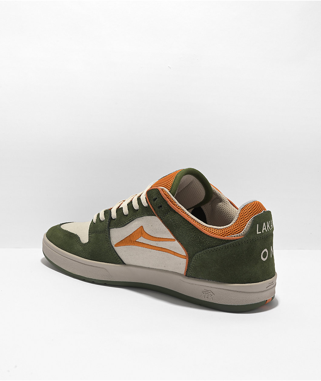 Lakai Telford Low Earth Green & Orange Suede Skate Shoes