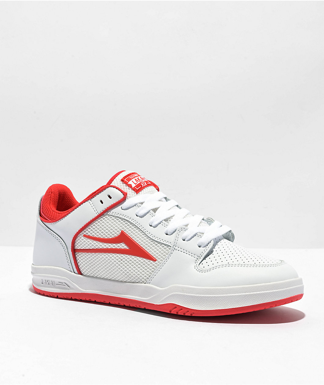 Lakai Telford Low White & Red Skate Shoes