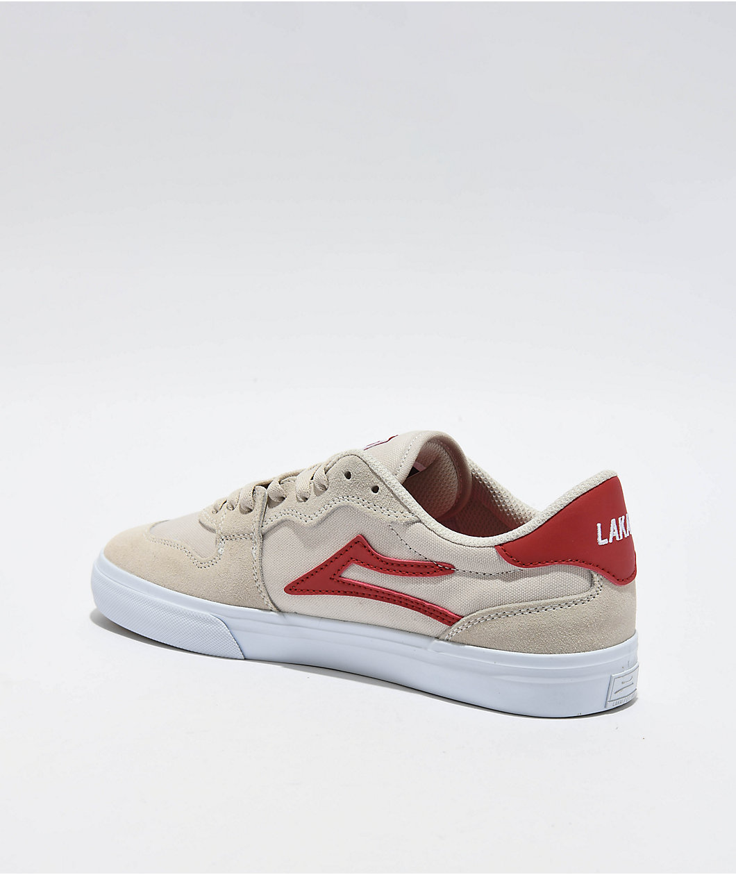 Lakai York Cream & Red Skate Shoe