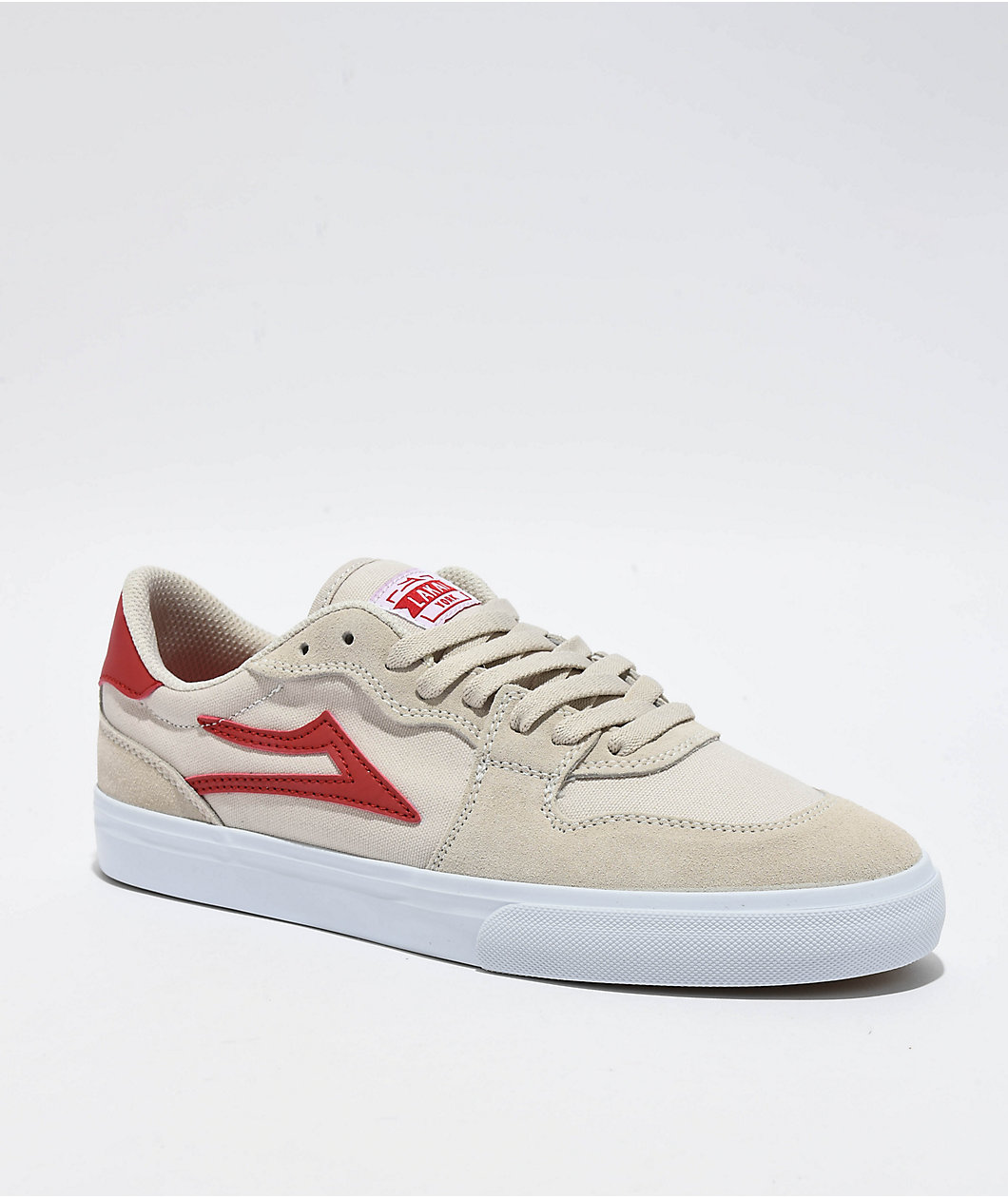 Lakai York Cream & Red Skate Shoe