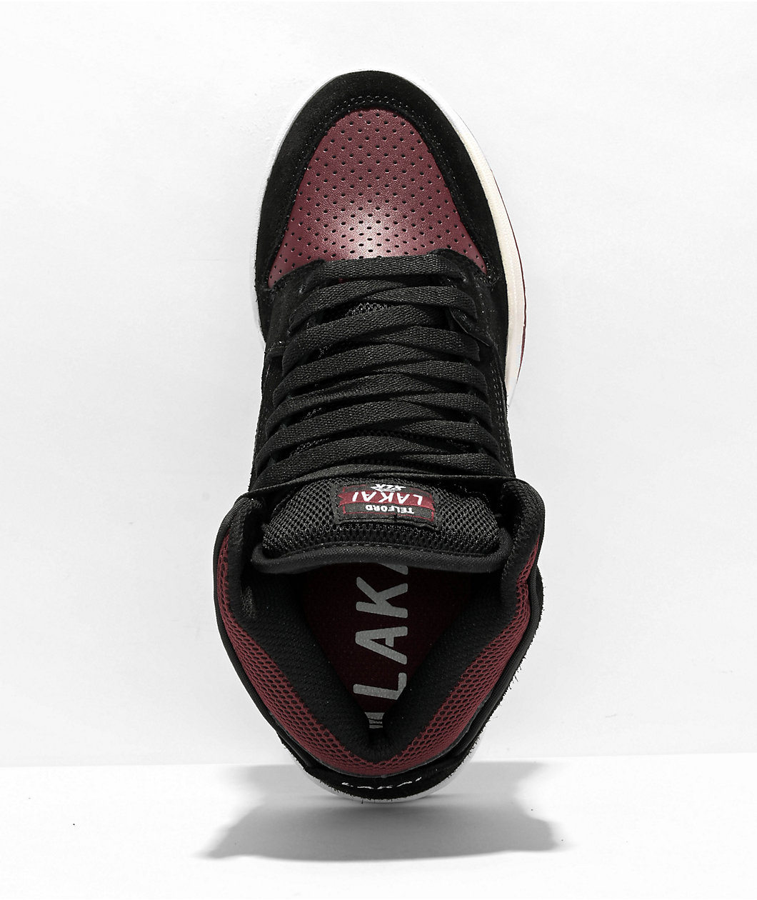 Lakai x The Pharcyde Kids Telford Black & Burgundy Suede Skate Shoes