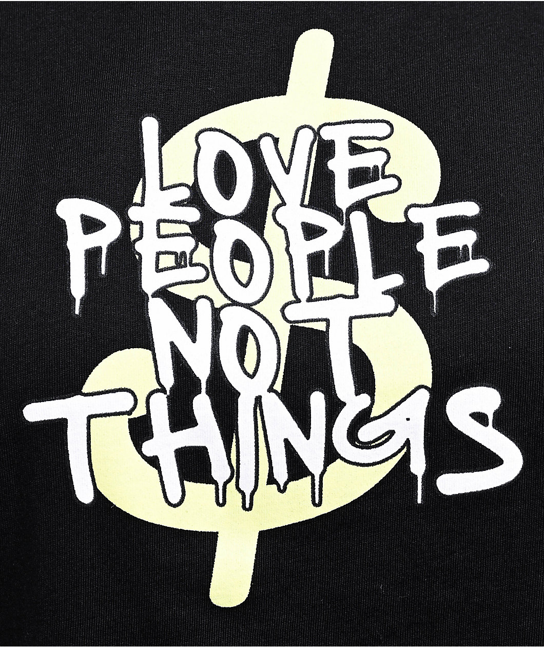 Leah Kirsch Love People Black Crop T-Shirt