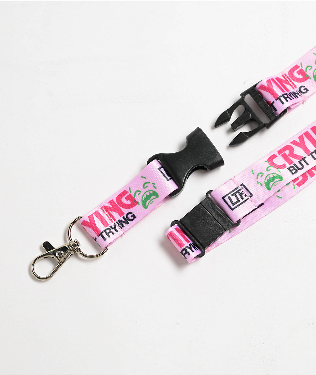 Learn To Forget Crying But Trying Pink Lanyard