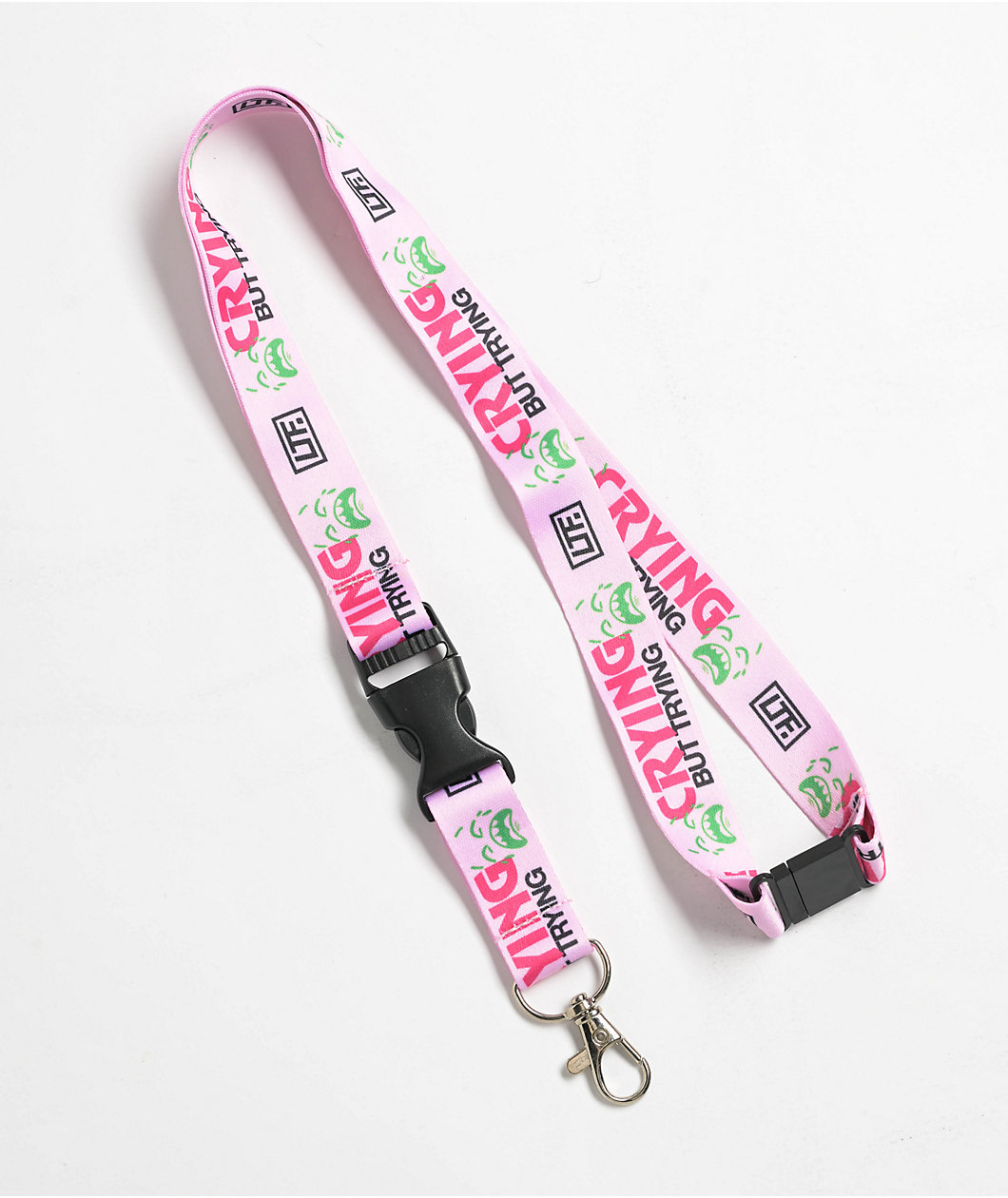 Learn To Forget Crying But Trying Pink Lanyard