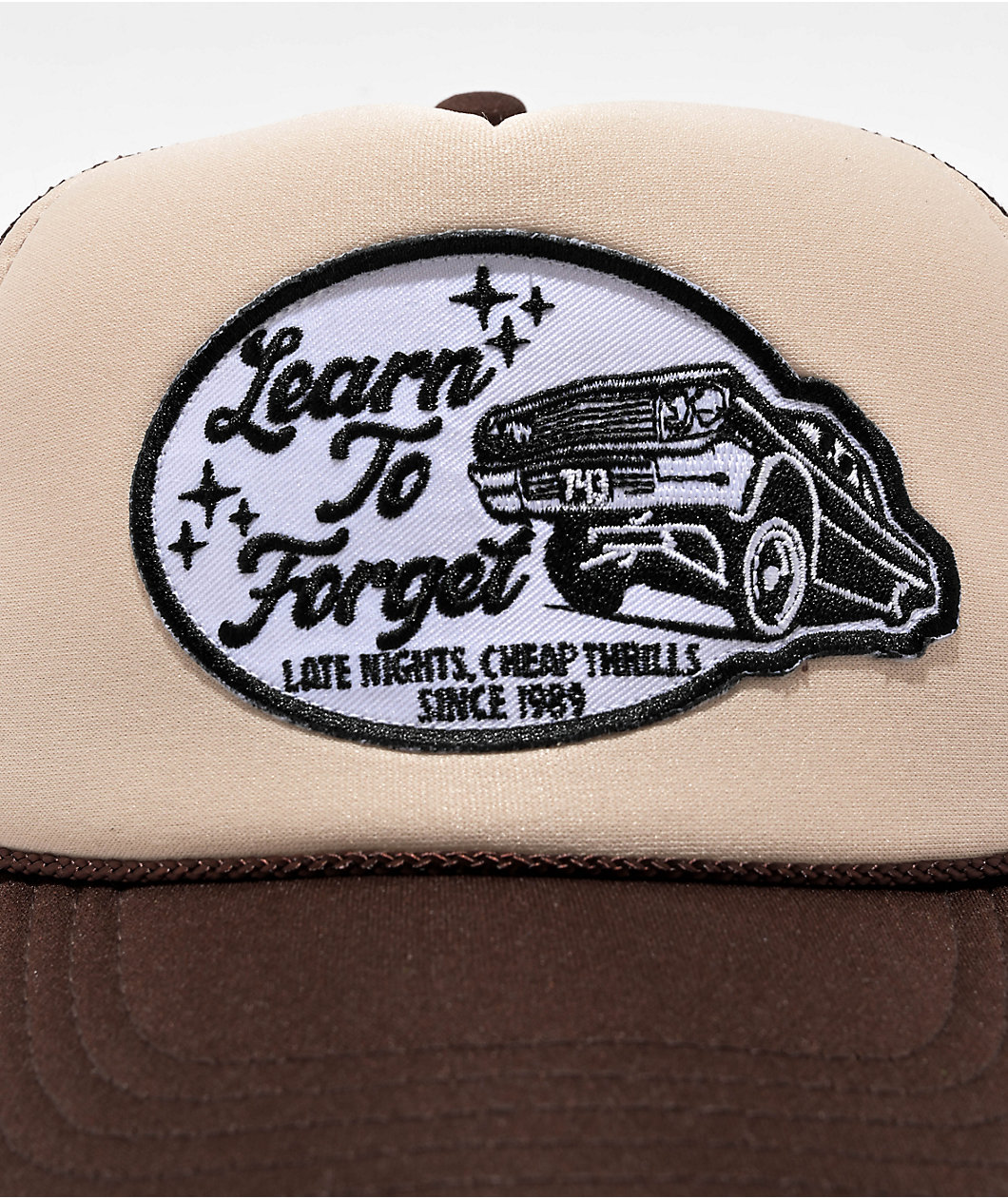 Learn To Forget Late Nights Brown & Tan Trucker Hat