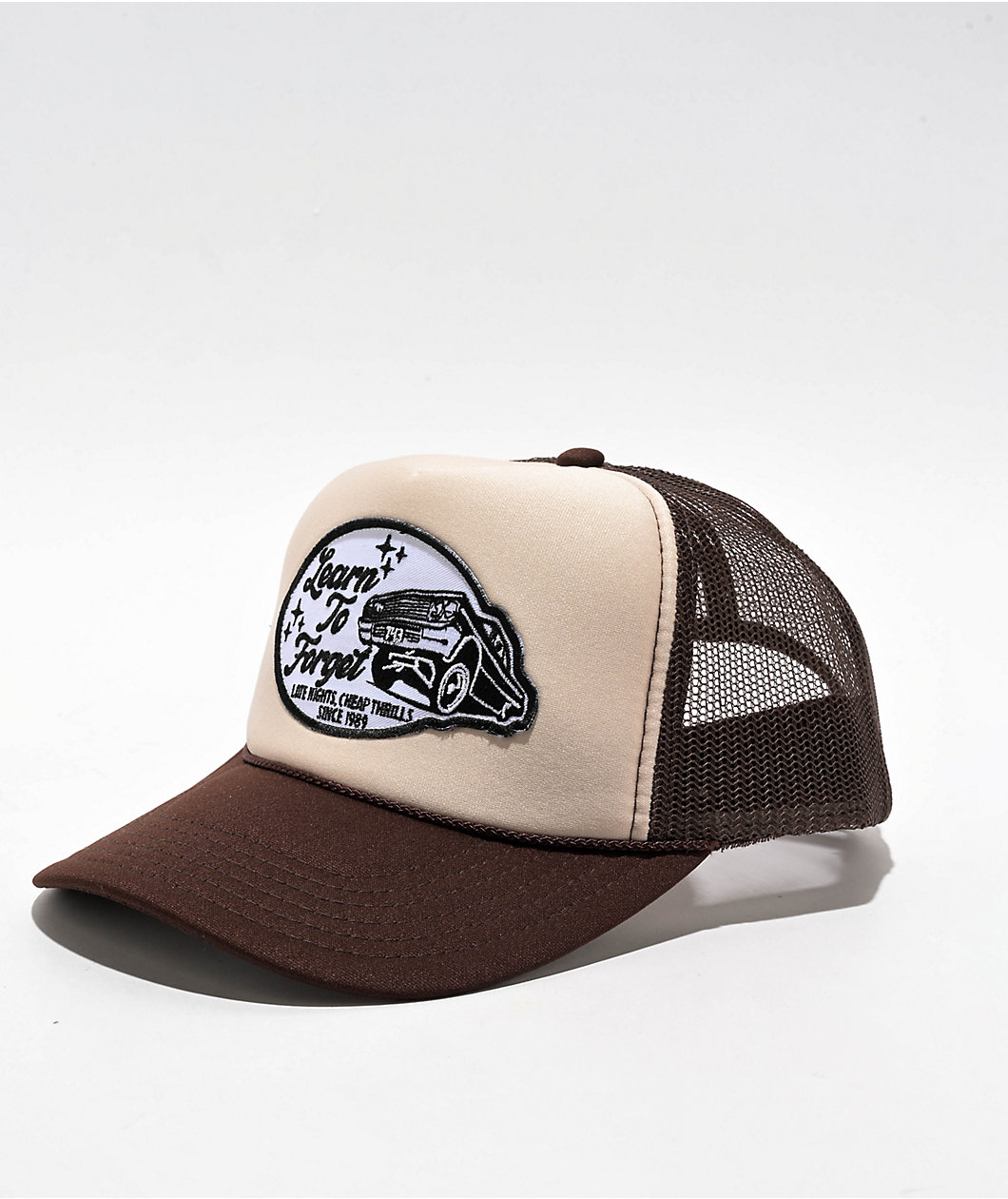 Learn To Forget Late Nights Brown & Tan Trucker Hat