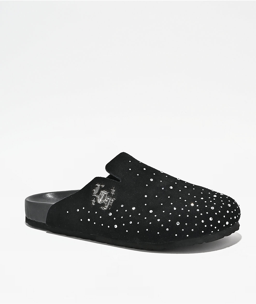 Learn To Forget Rhinestone Black Mule Sandals