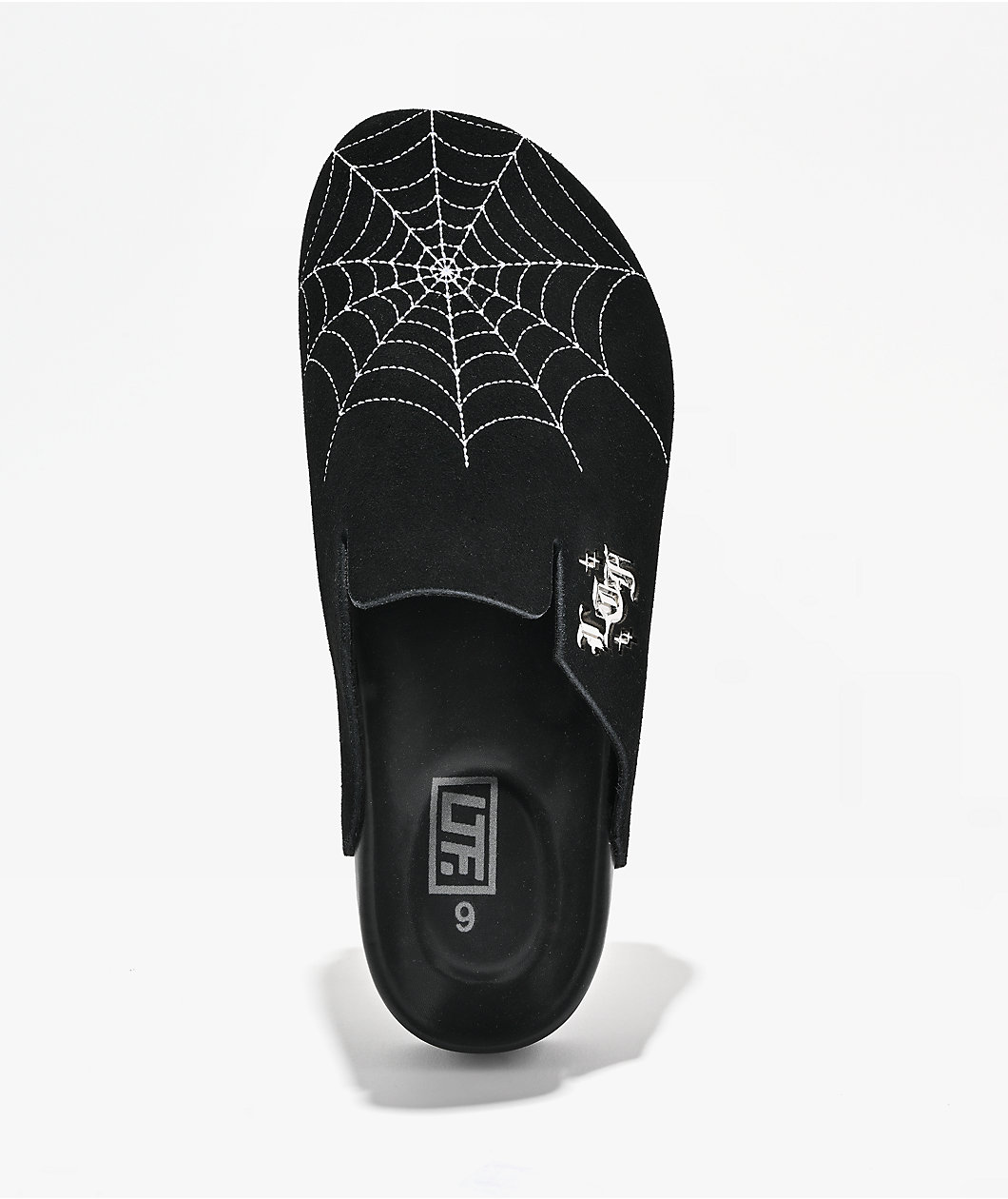 Learn To Forget Spider Web Black Mule Sandals