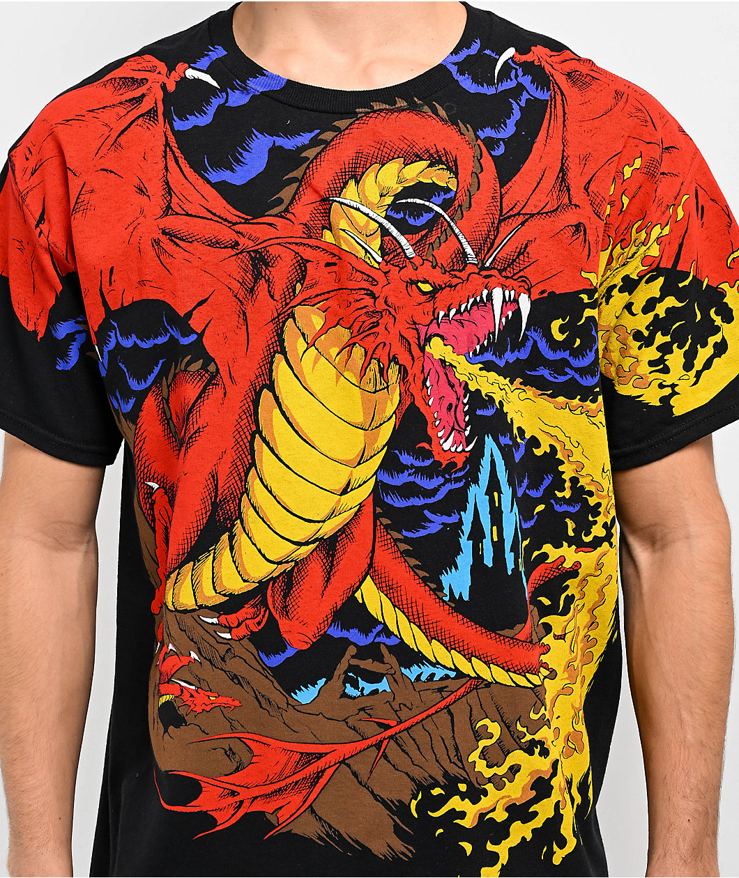 Liquid Blue Dragon Black T-Shirt