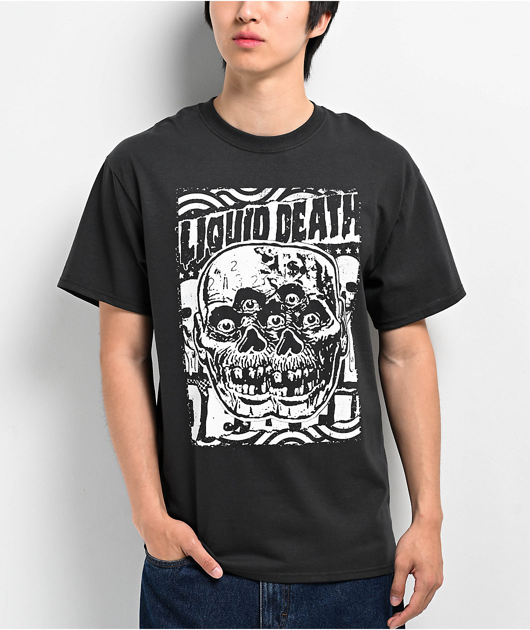 Liquid Death Dead Head Black Wash T-Shirt