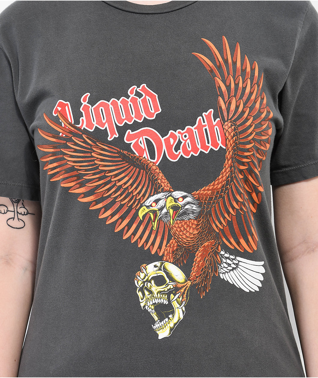 Liquid Death Ride Or Die Grey T-Shirt