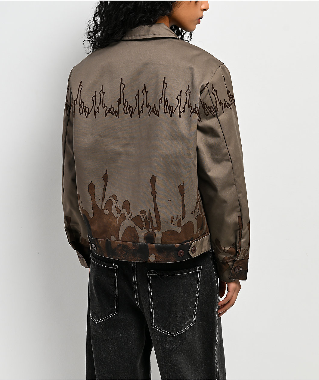 Live Mechanics Crowd Control Brown Bomber Jacket