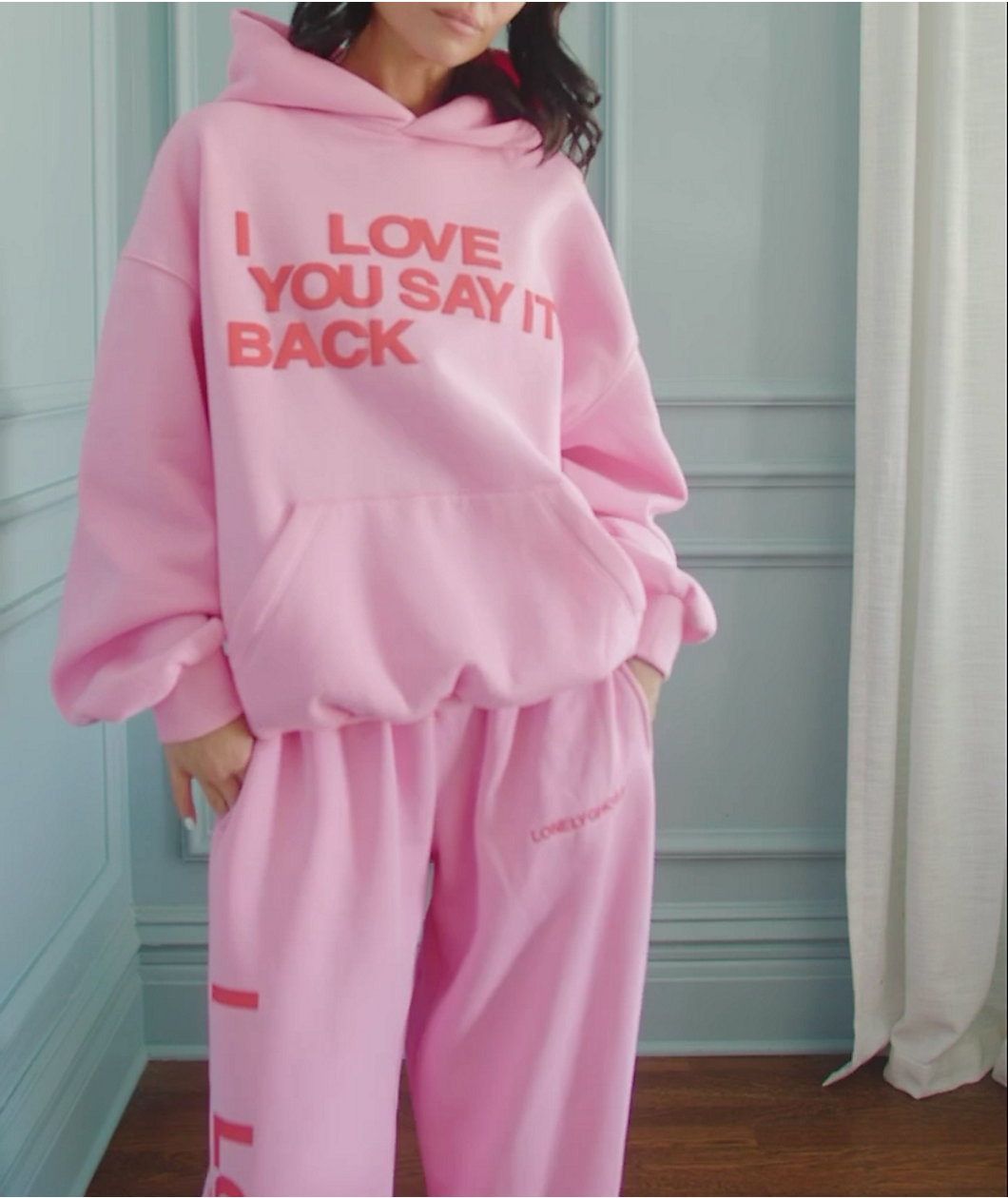 Lonely Ghost Ways To Say ILY Pink Wide Leg Sweatpants