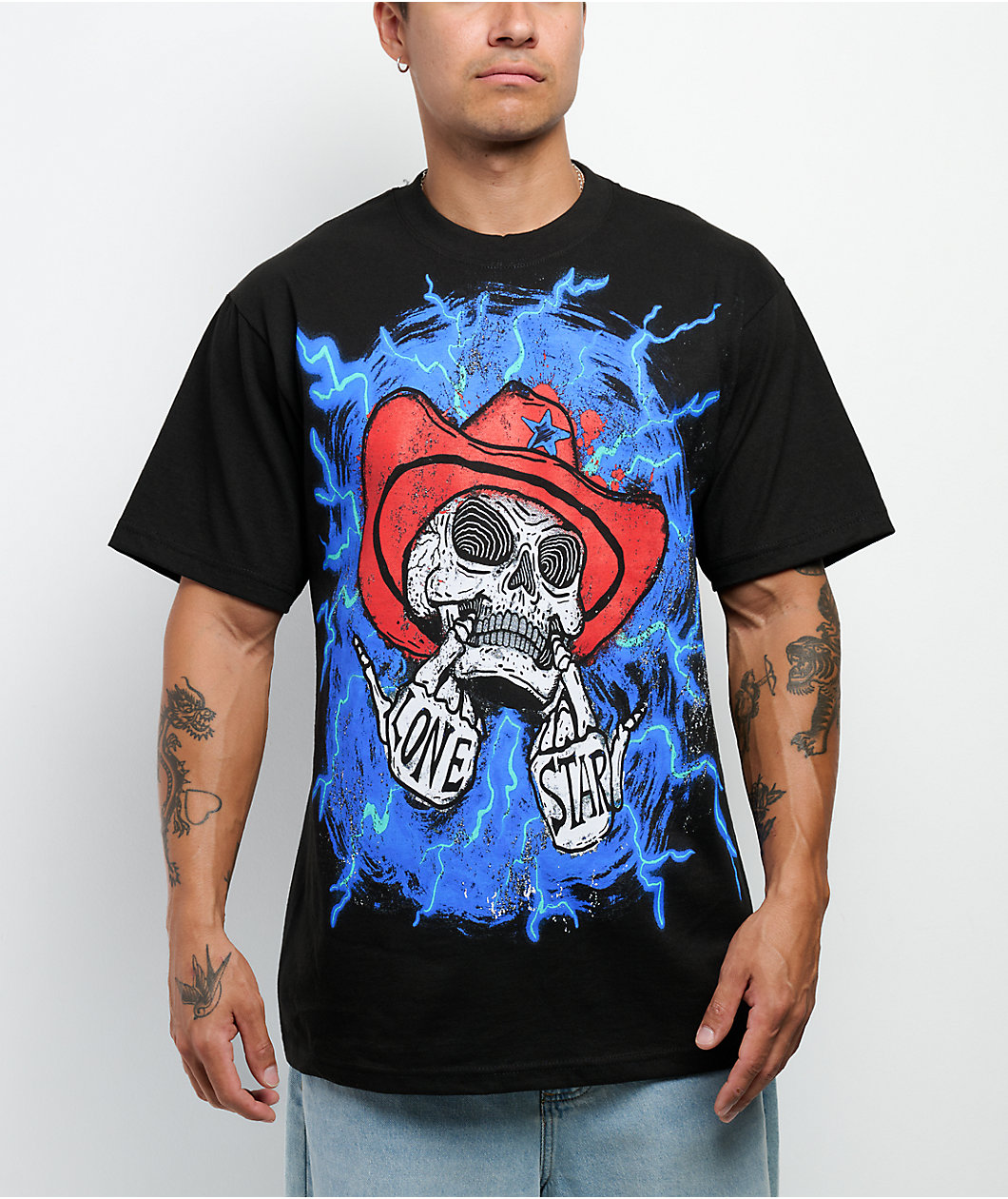 Lonestar by That Mexican OT Stone Face Black T-Shirt