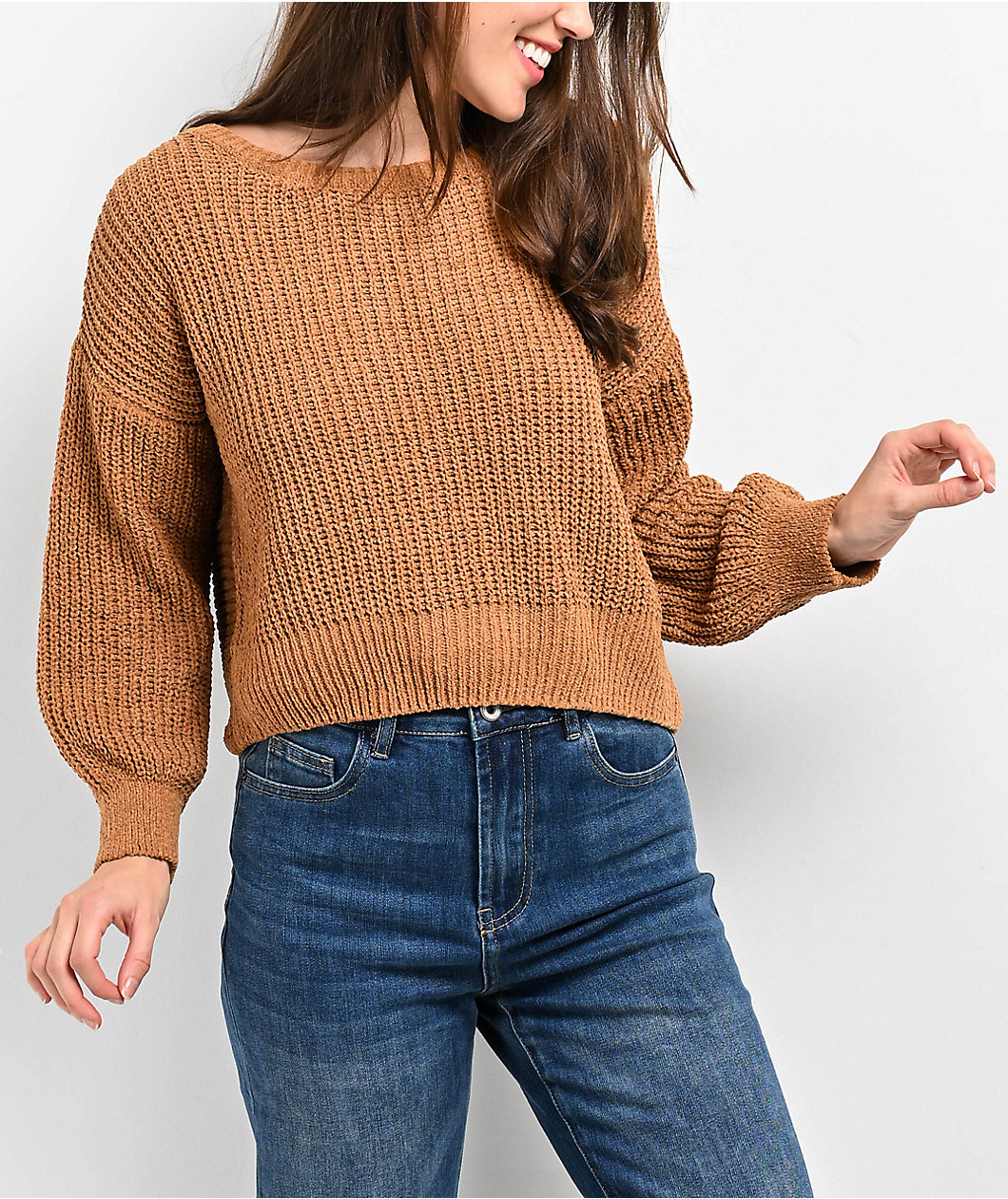 Love Knits NYC Brown Crop Sweater