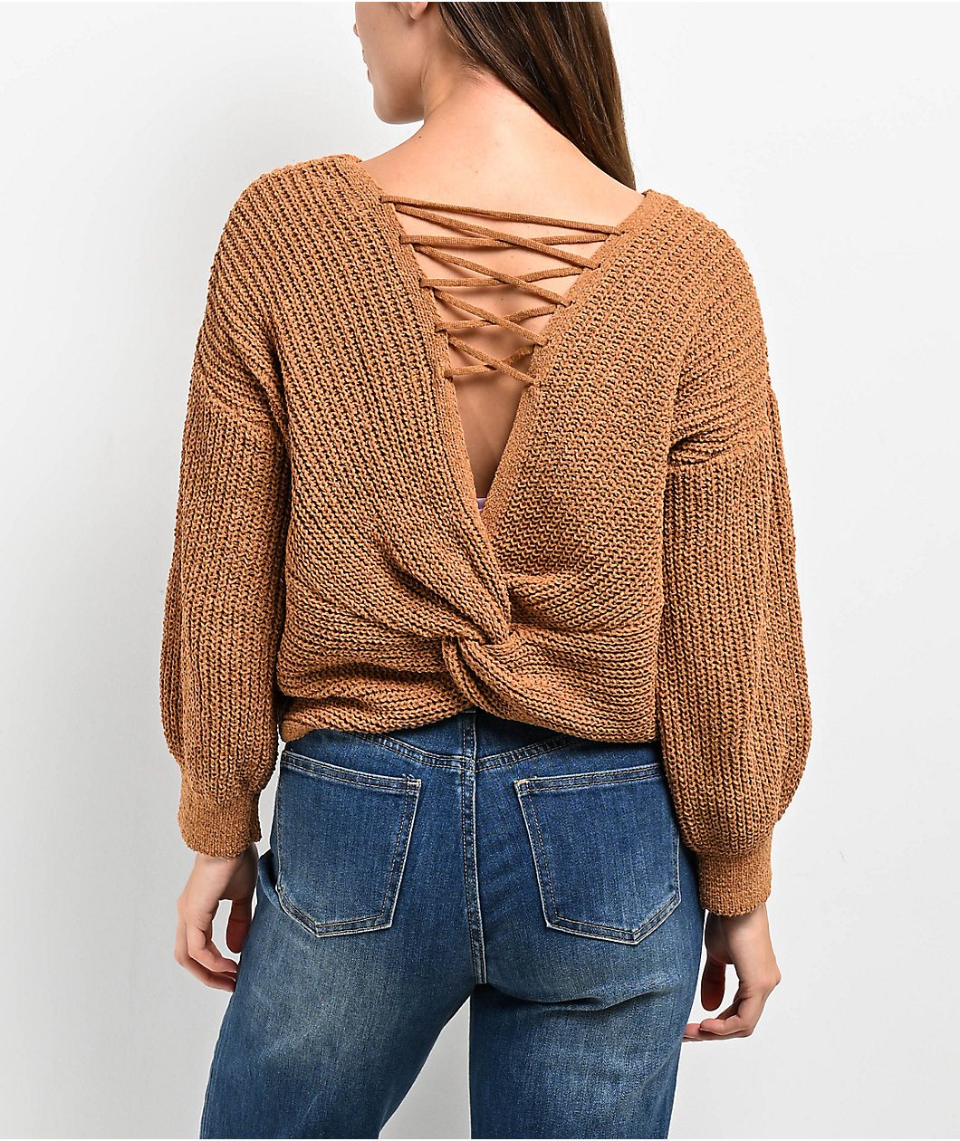 Love Knits NYC Brown Crop Sweater