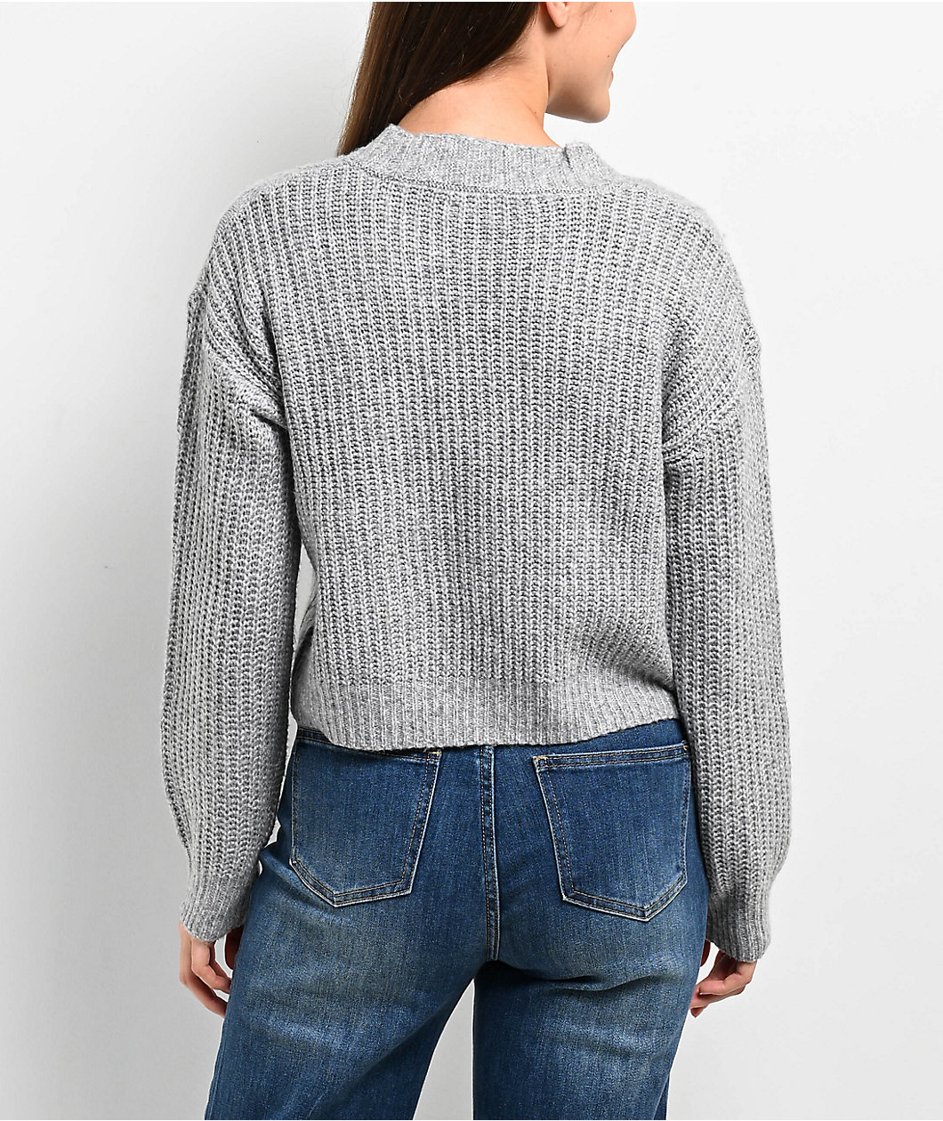 Love Knits NYC Grey Crop Cardigan