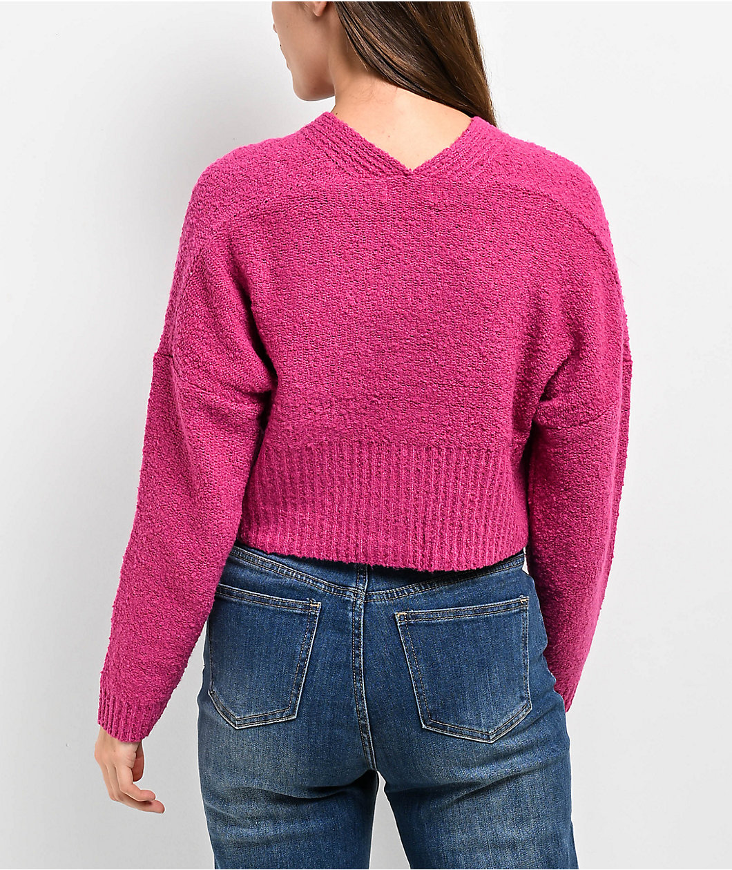 Love Knits NYC Pink Crop Cardigan