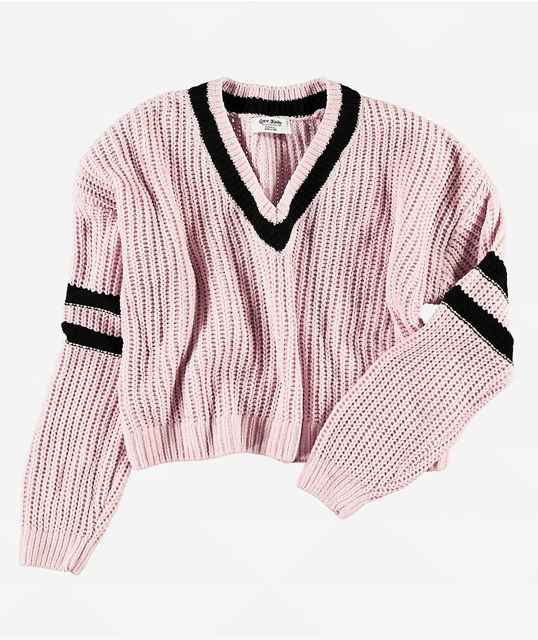 Love Knits NYC Pink V-Neck Crop Sweater