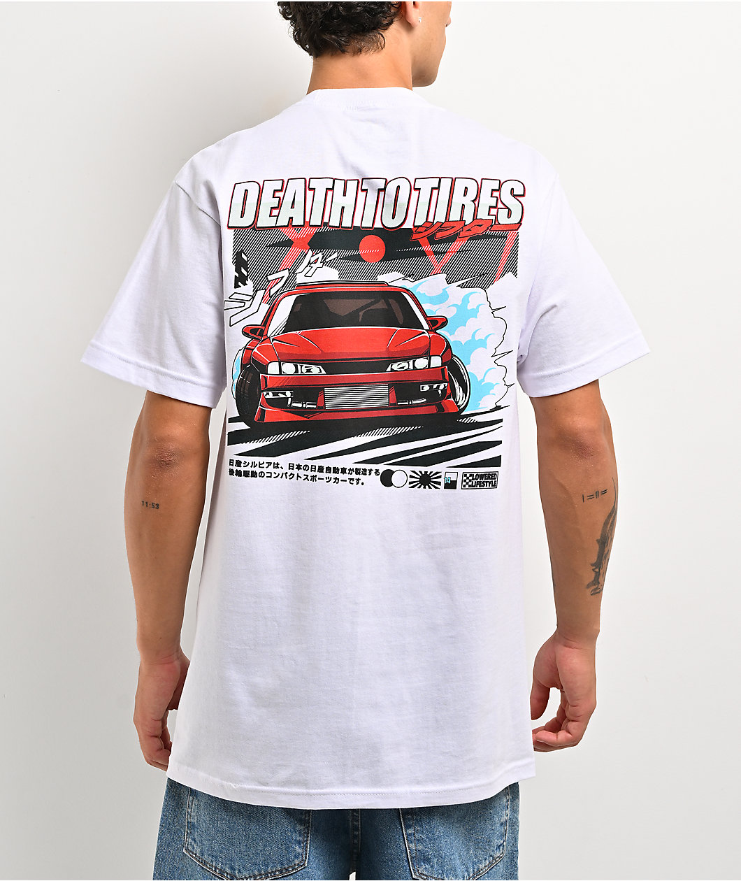 Lowered Lifestyle Death To Tires White T-Shirt