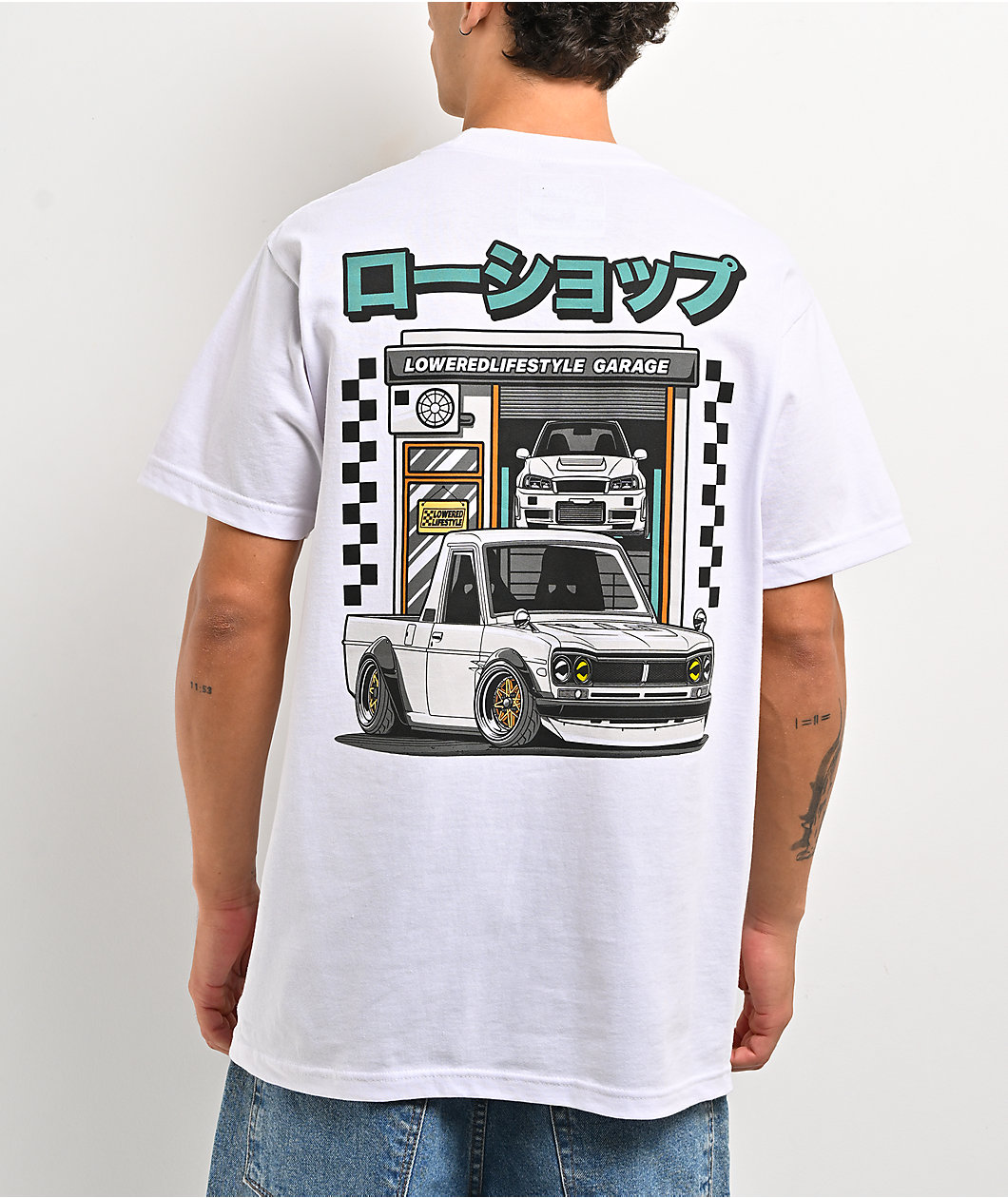Lowered Lifestyle Hako Garage White T-Shirt