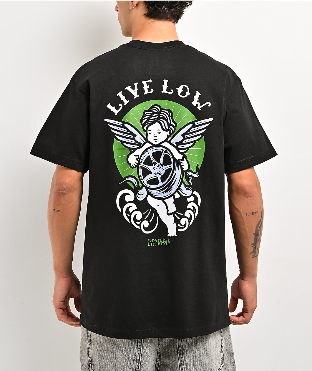 Lowered Lifestyle Live Low Cupid Black T-Shirt