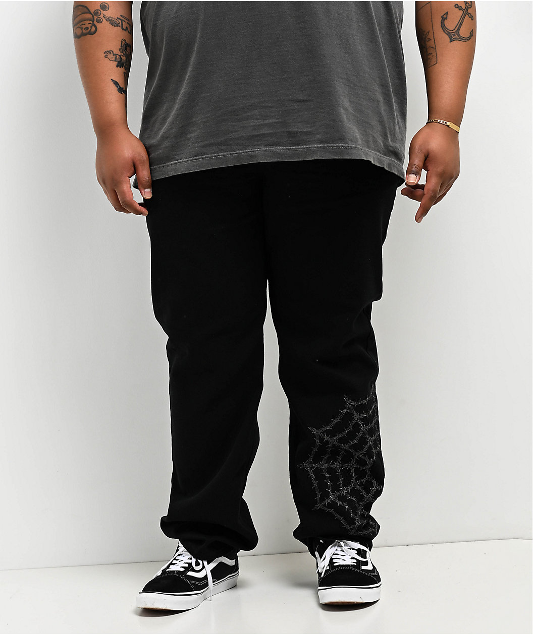 Lurking Class By Sketchy Tank Barbed Web Black Denim Jeans