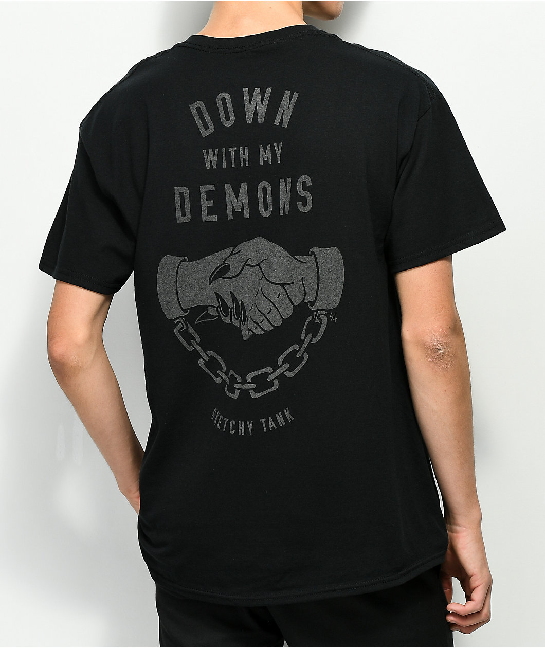 Lurking Class By Sketchy Tank Demons Reflective Black T-Shirt