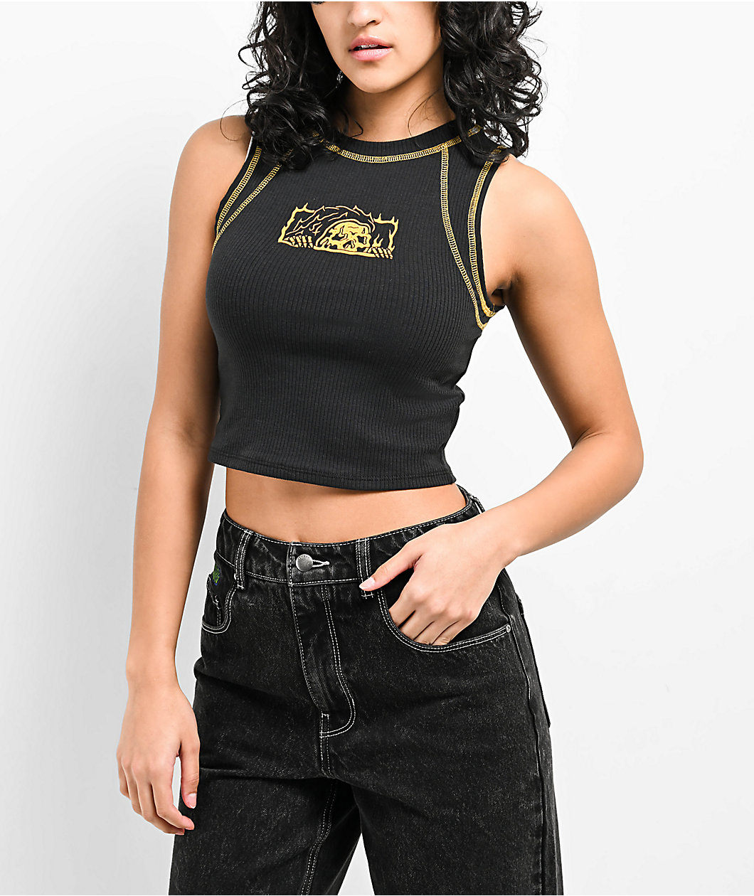 Lurking Class By Sketchy Tank Hotbox Black Raglan Crop Tank Top