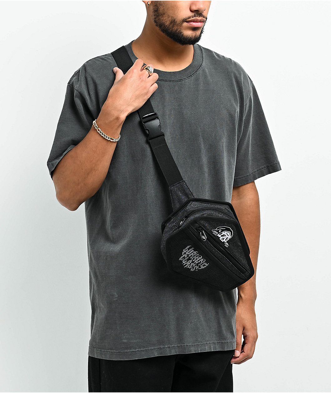 Lurking Class by Sketchy Coffin Washed Black Fanny Pack