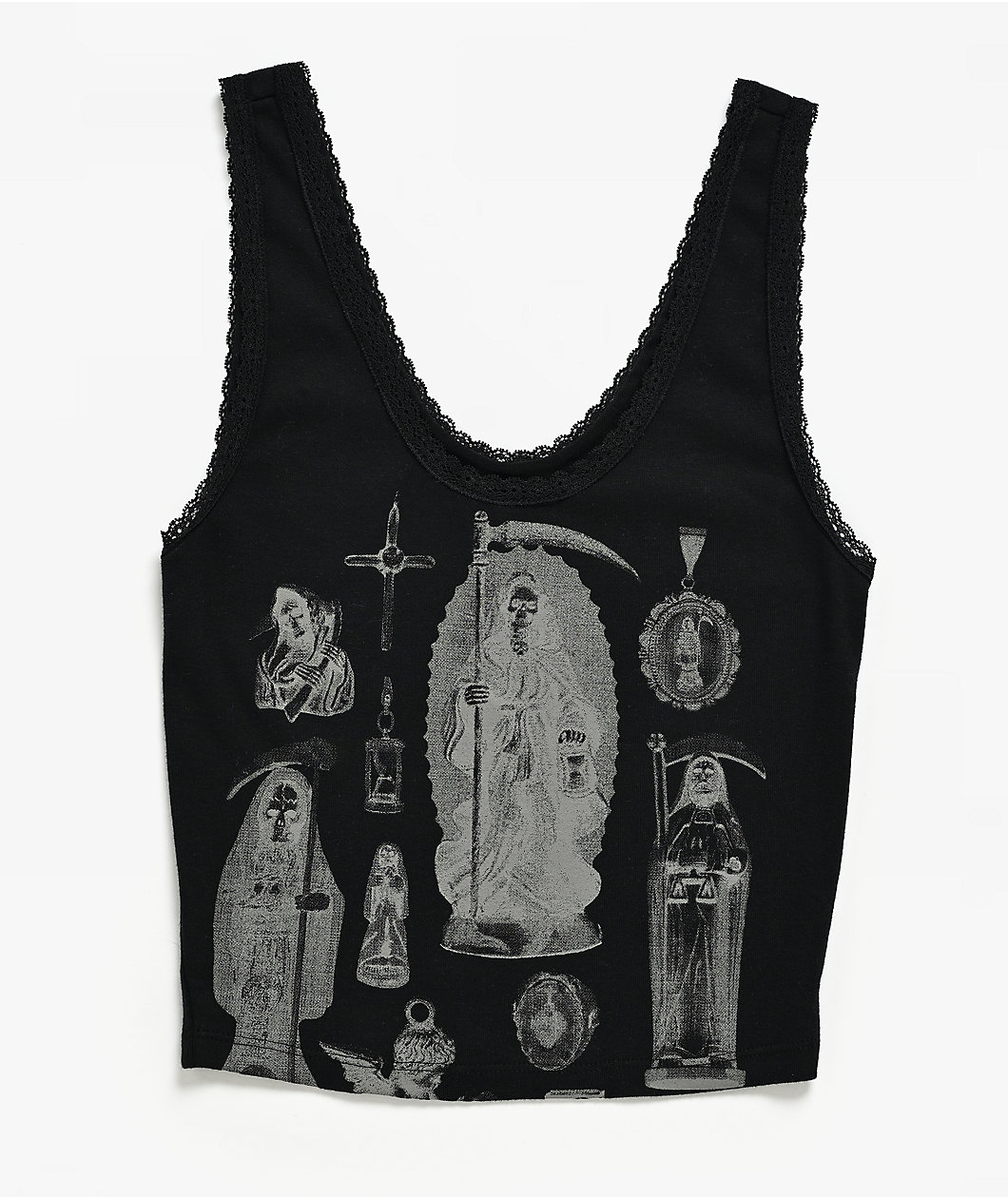 Lurking Class by Sketchy Tank Altar Black Crop Tank Top