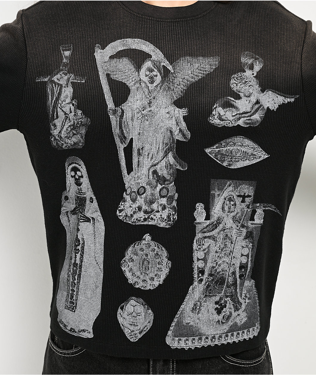 Lurking Class by Sketchy Tank Altar Black Wash Thermal Long Sleeve T-Shirt