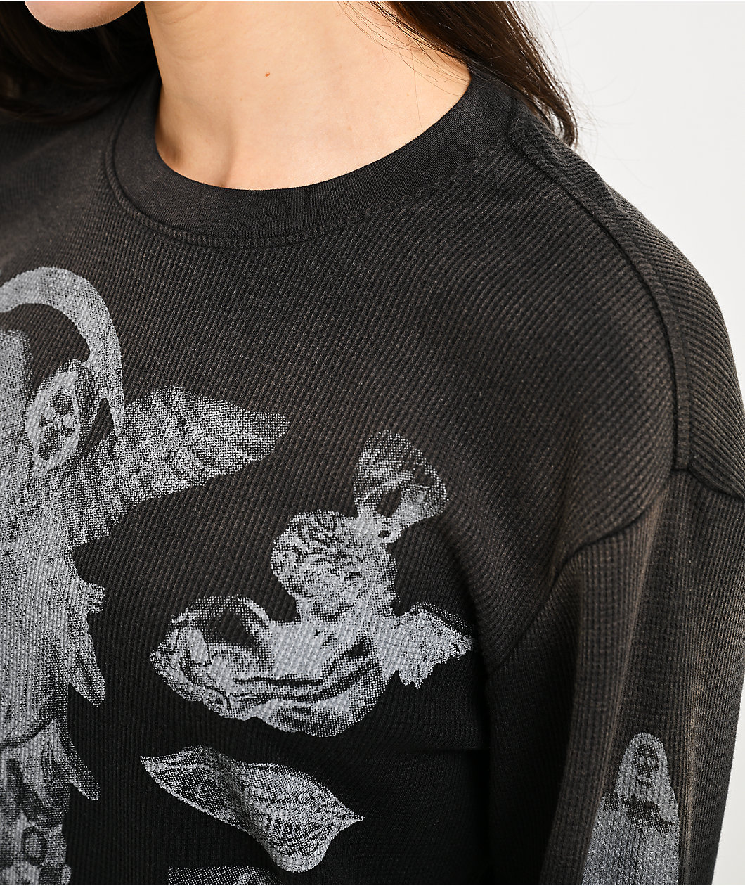 Lurking Class by Sketchy Tank Altar Black Wash Thermal Long Sleeve T-Shirt