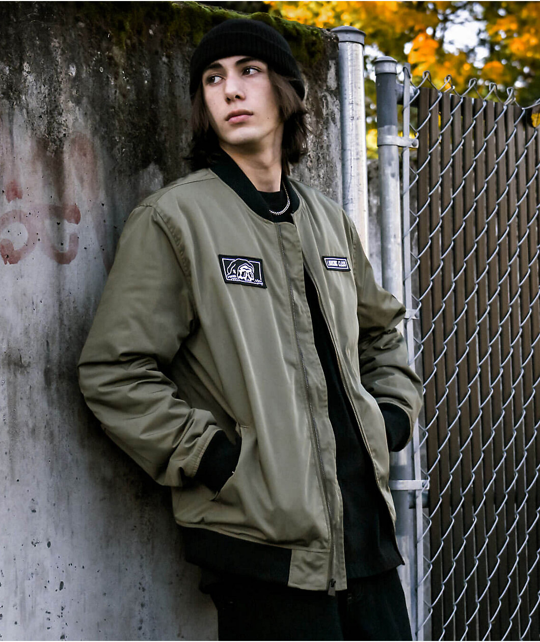 Lurking Class by Sketchy Tank Army Green Bomber Jacket