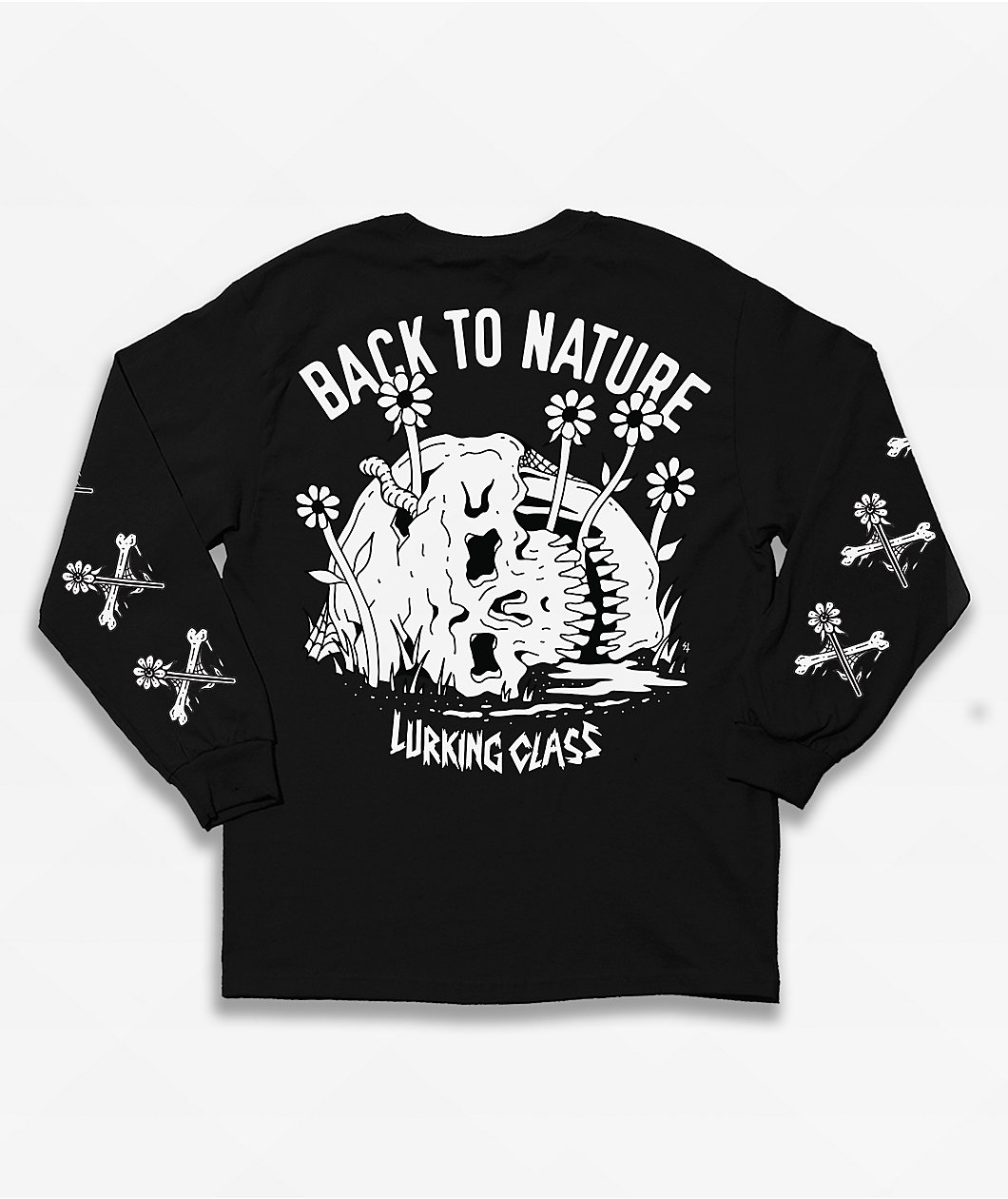 Lurking Class by Sketchy Tank Back To Nature Black Long Sleeve T-Shirt