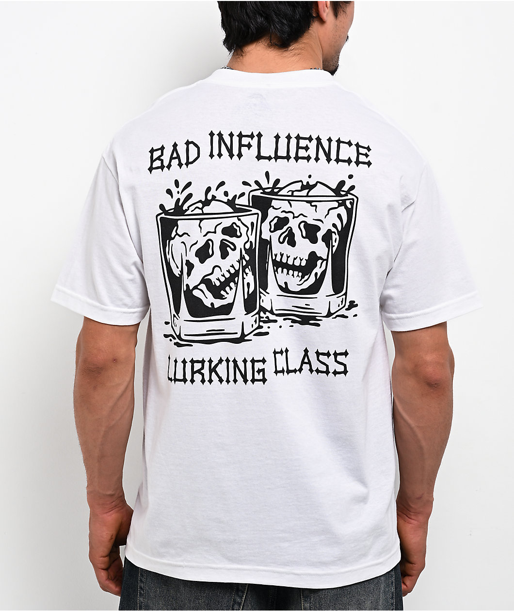 Lurking Class by Sketchy Tank Bad Influence White T-Shirt