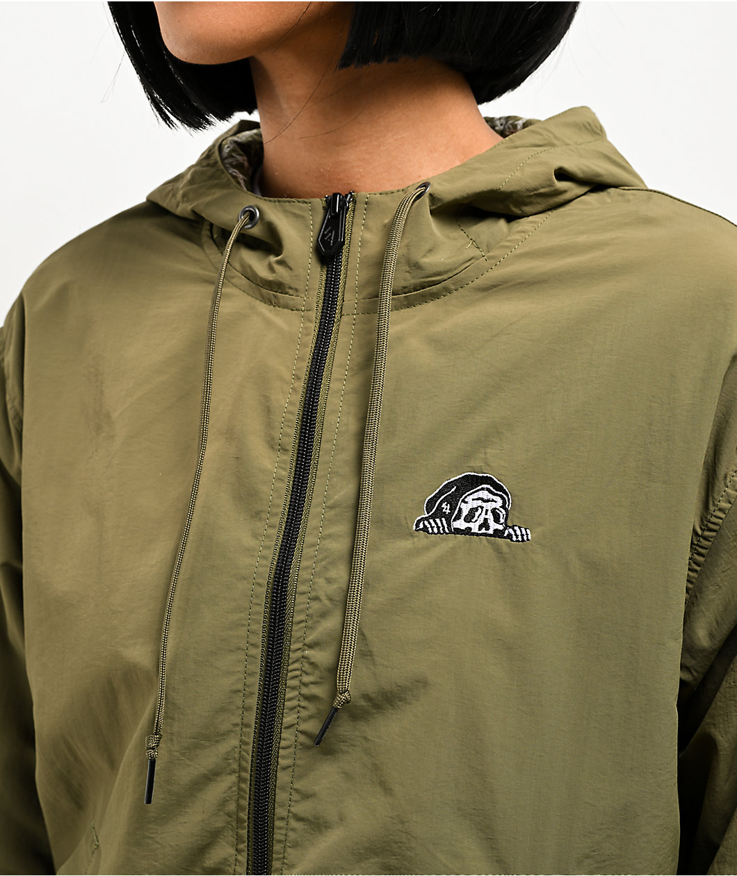 Lurking Class by Sketchy Tank Barbed Web Olive Zip Jacket