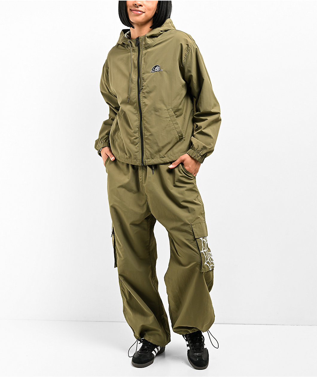 Lurking Class by Sketchy Tank Barbed Web Olive Zip Jacket