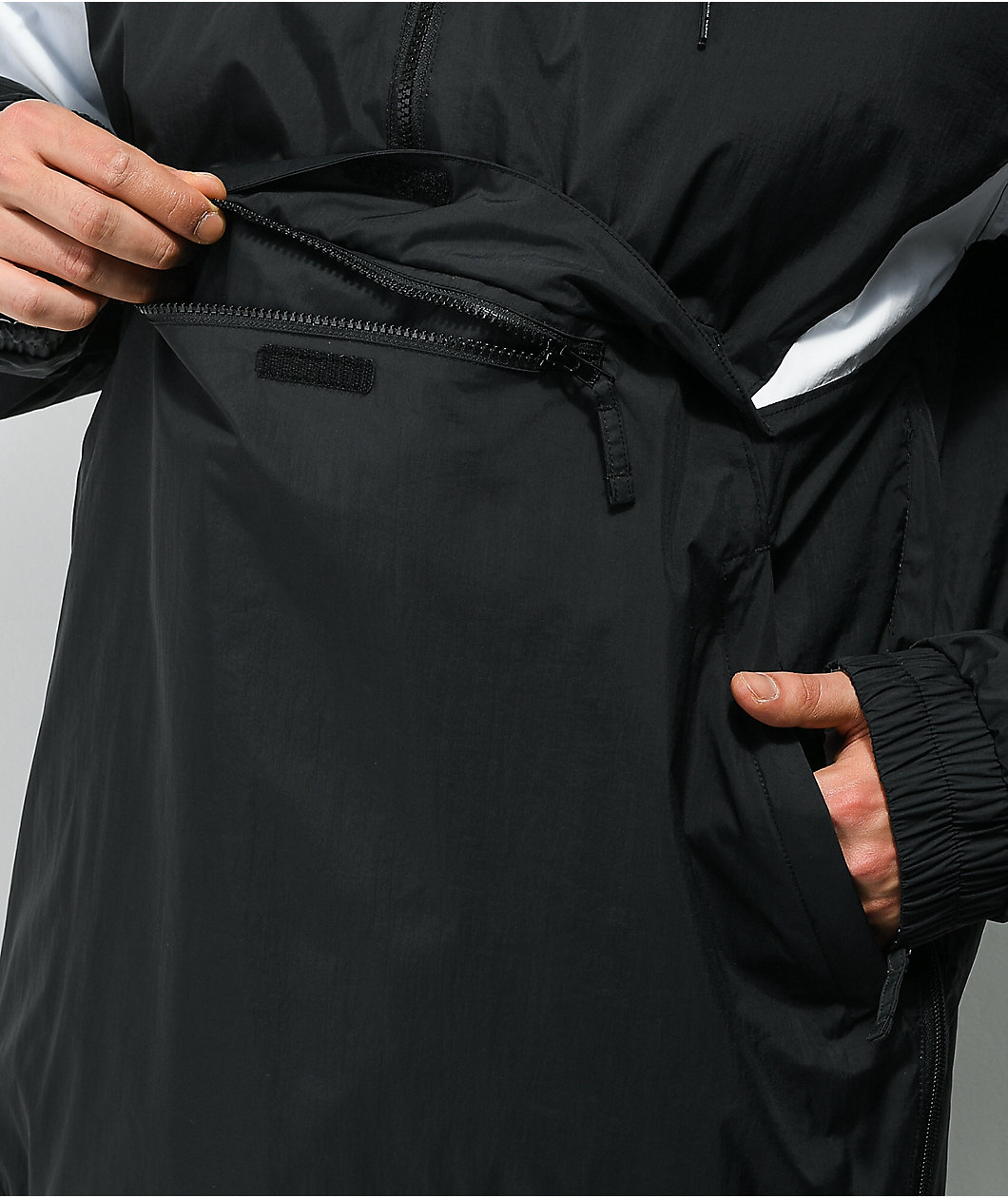 Lurking Class by Sketchy Tank Black, White, & Grey 10K Anorak Snowboard Jacket
