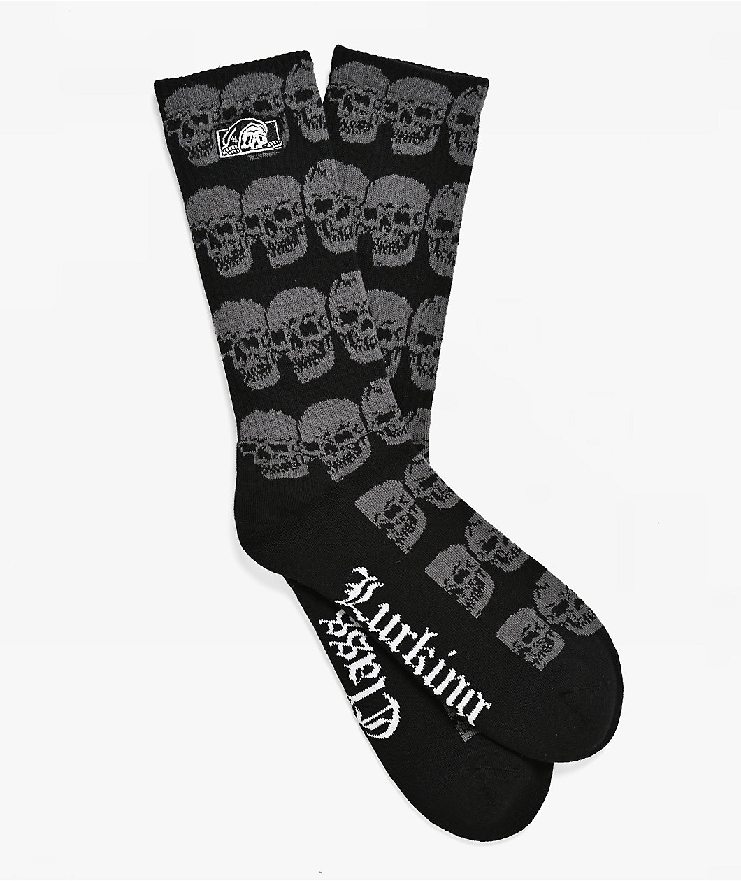 Lurking Class by Sketchy Tank Bone Head Black & Grey Crew Socks
