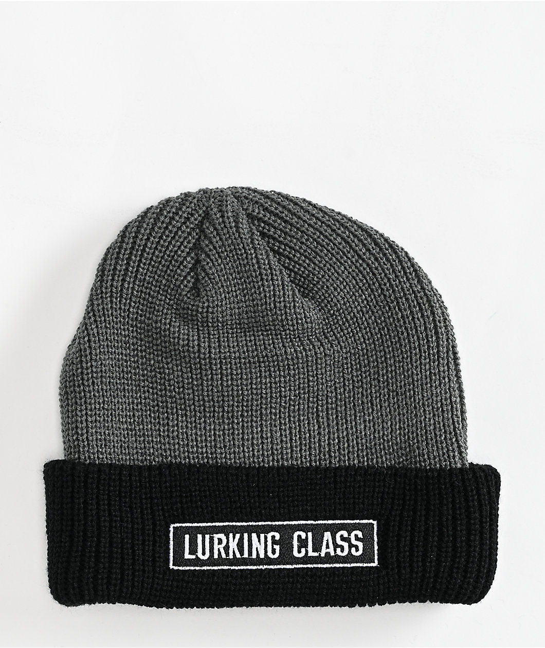 Lurking Class by Sketchy Tank Box Logo Two Tone Charcoal & Black Beanie