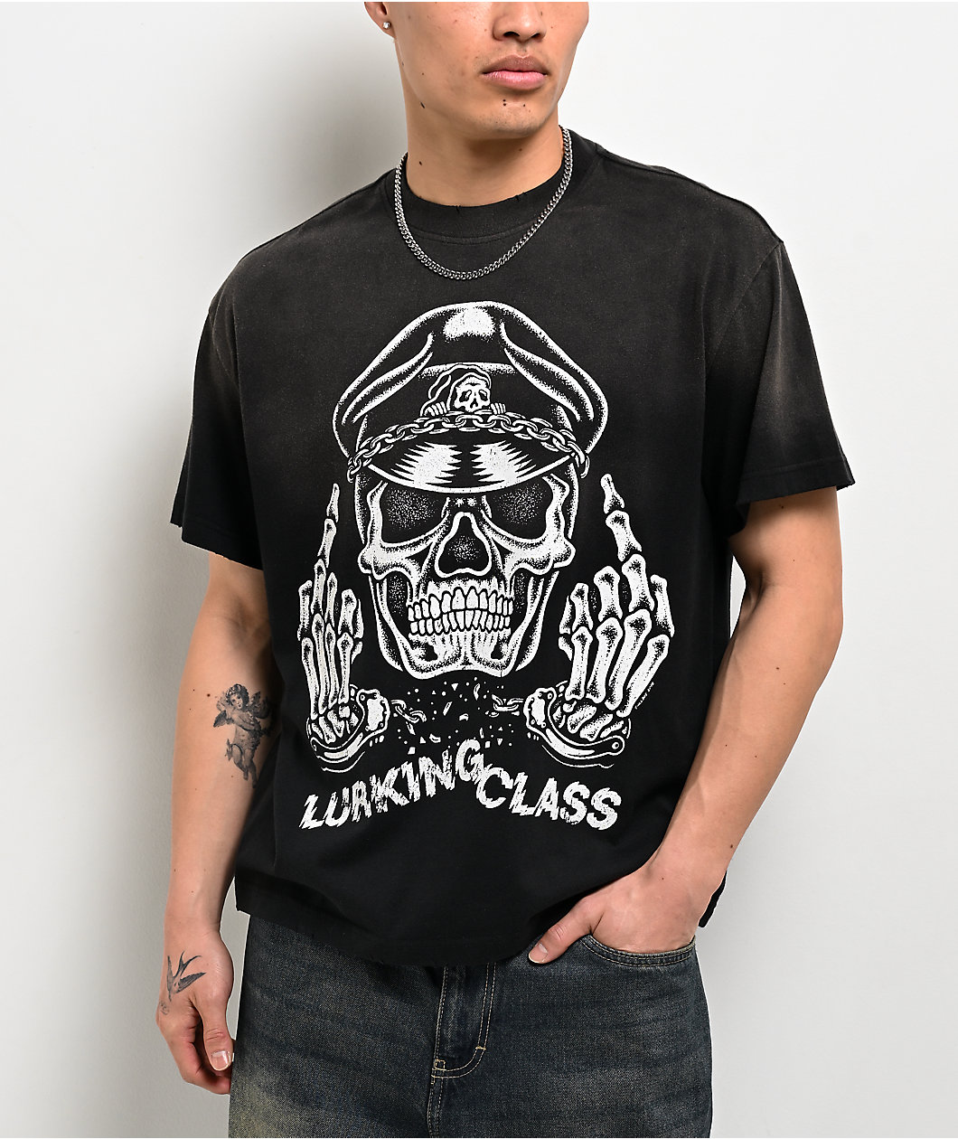 Lurking Class by Sketchy Tank Breaking The Law Black Wash T-Shirt